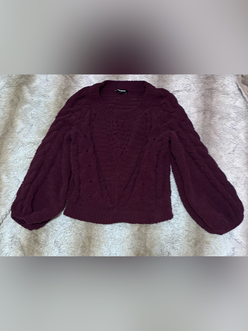 Burgundy XS off the shoulder sweater